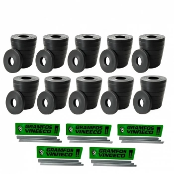 KIT 100 ROLOS DE FITA PARA ALCEADOR + 5 CAIXAS DE GRAMPO 6/4