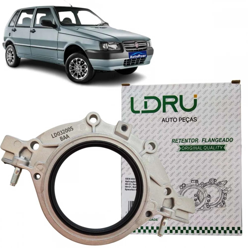 RETENTOR FIAT VIRABREQUIM TRAS UNO 1.0/1.3 8V FIRE C/ FLANGE